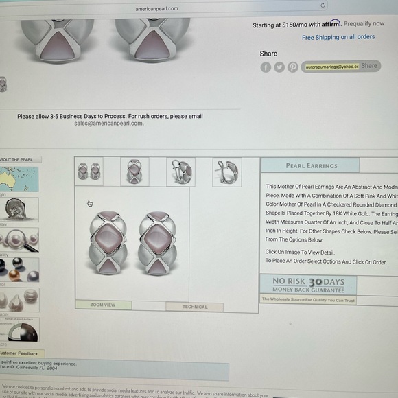 Authentic Mother of Pearl earrings - Picture 10 of 11